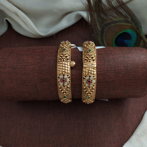 Antique Plain Kada – Screw-Type Openable Bangle