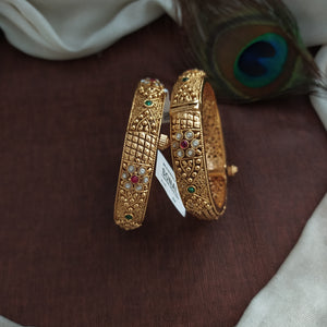 Antique Plain Kada – Screw-Type Openable Bangle