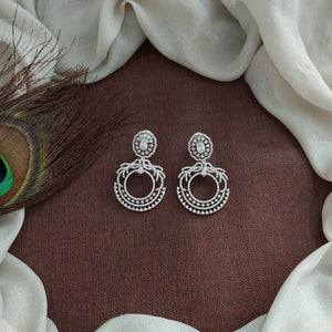 Full White Zircon Earrings – Silver & Diamond Finish Options