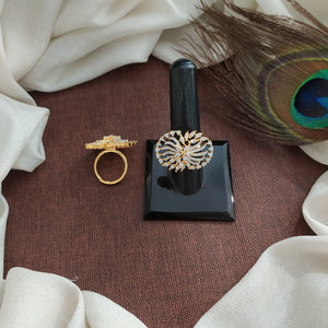 Adjustable Zircon Finger Rings – Full White Stones in Silver & Diamond Finish