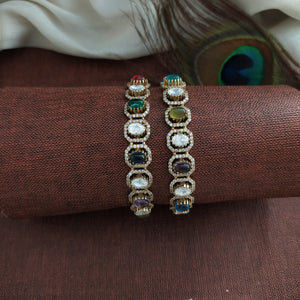 Moissanite Bangles in Victorian Finish