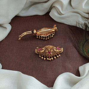 Matt Finish Antique Lakshmi Hairclip – Traditional Temple Design