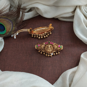 Matt Finish Antique Lakshmi Hairclip – Traditional Temple Design