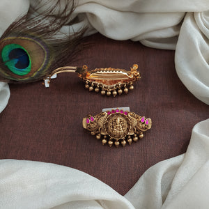 Matt Finish Antique Lakshmi Hairclip – Traditional Temple Design