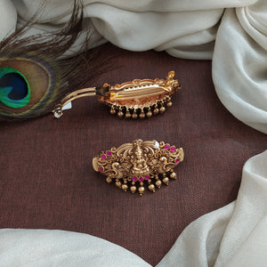 Matt Finish Antique Lakshmi Hairclip – Traditional Temple Design