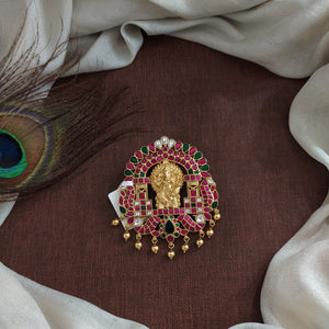 92.5 Pure Silver Jadau Kundan Ganesha Pendant – Temple Jewelry Design

