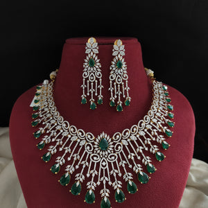 Zircon Necklace Set in Diamond Finish
