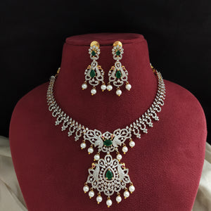 Diamond Replica Zircon Peacock Necklace