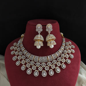 Elegant Bridal Zircon Necklace Set – A Statement of Grace