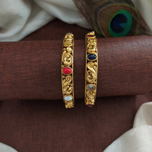 Antique Nakshi Navaratna Bangles – No Goddess Motif – Sizes 2.4, 2.6, 2.8