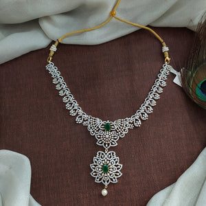 92.5 Silver CZ Diamond Replica Necklace – Dazzling Zircon Sparkle