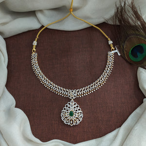 92.5 Silver CZ Diamond Replica Necklace – Dazzling Zircon Sparkle