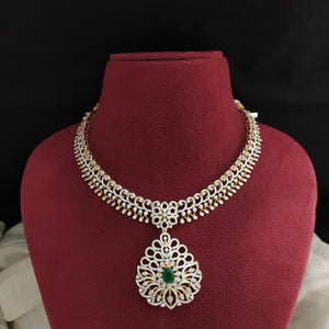 92.5 Silver CZ Diamond Replica Necklace – Dazzling Zircon Sparkle