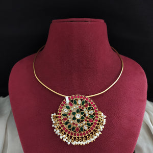 Hasli Necklace with Jadau Kundan Pendant