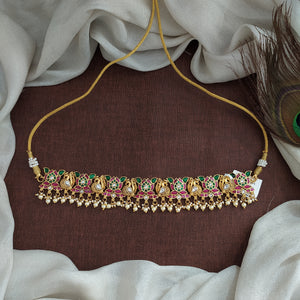 Gold-Plated Jadau Kundan Peacock Choker