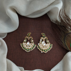 Peacock-Inspired Fusion Earrings – A Statement of Elegance