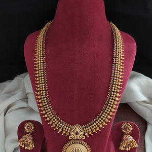 Matt Antique Long Haram Set | Traditional No Goddess Design