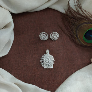 Zircon Pendant Set | Elegant CZ Pendant with Matching Earrings | Party & Daily Wear