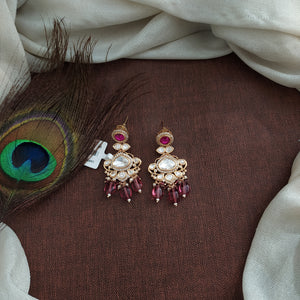 Polki Kundan Earrings | Traditional Ethnic Earrings | Available in White, Red & Green