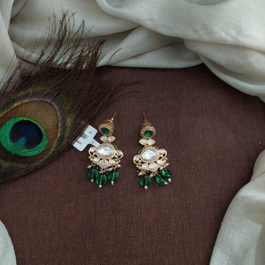 Polki Kundan Earrings | Traditional Ethnic Earrings | Available in White, Red & Green