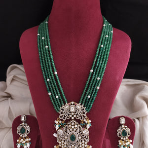 Victorian Beaded Mala Set – Regal Green Elegance