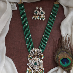 Victorian Beaded Mala Set – Regal Green Elegance