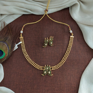 Elegant Antique Mango Pendant Necklace Set