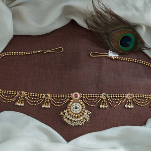 Rajwadi Plain Gold Finish Side Kandora – Layered Hip Chain