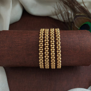 Festive Antique Bangle Set | Gold Polish | Traditional Bangles | 4 Pieces