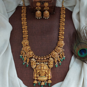 Lakshmi Peacock Antique Nakshi Long Haram Set