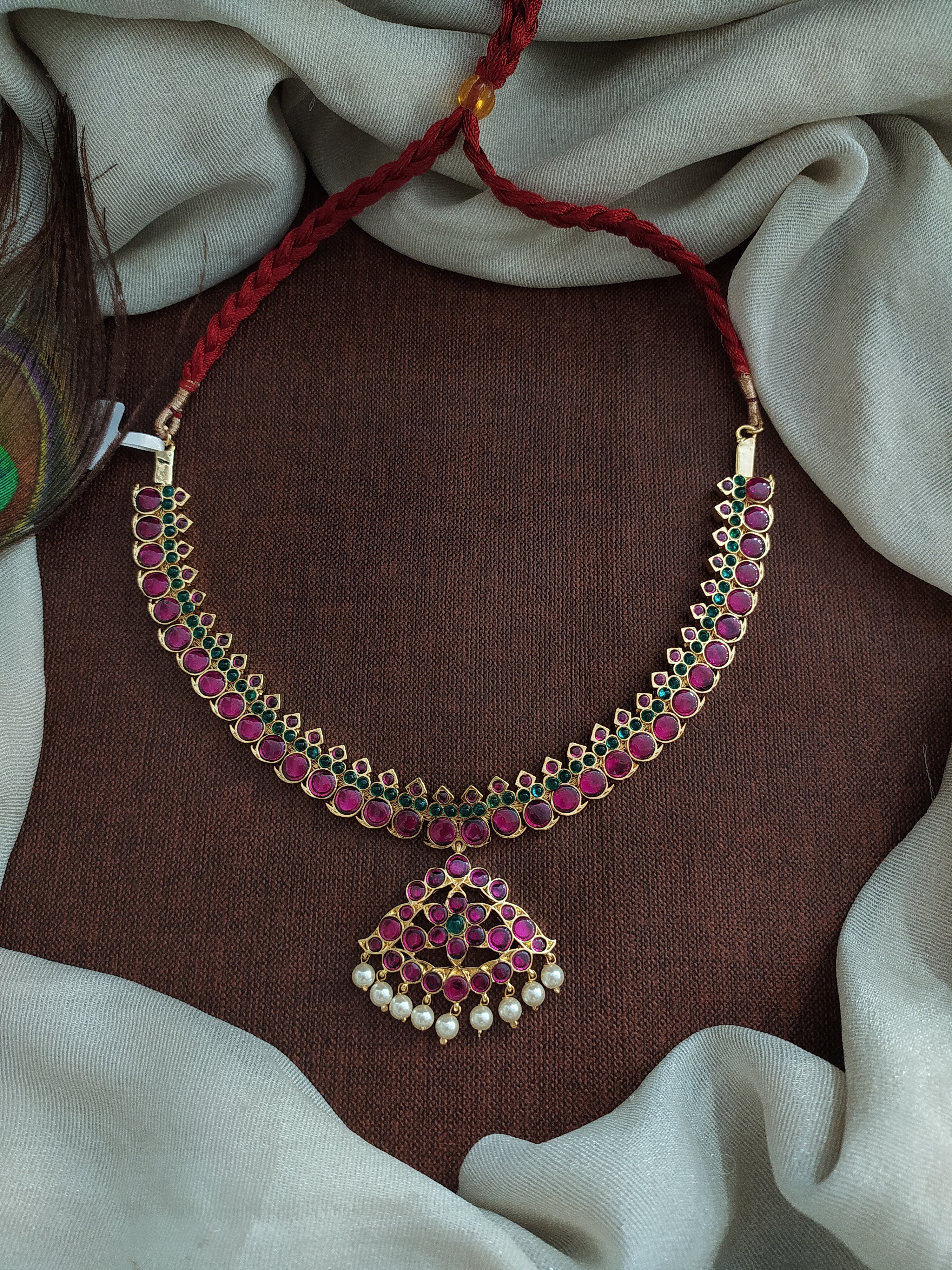 Addigai Design Traditional Araku Kemp Addigai Necklace | Temple Jewellery | Bharatana ...