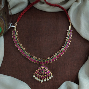 Traditional Araku Kemp Addigai Necklace | Temple Jewellery | Bharatanatyam Dance Jewelry