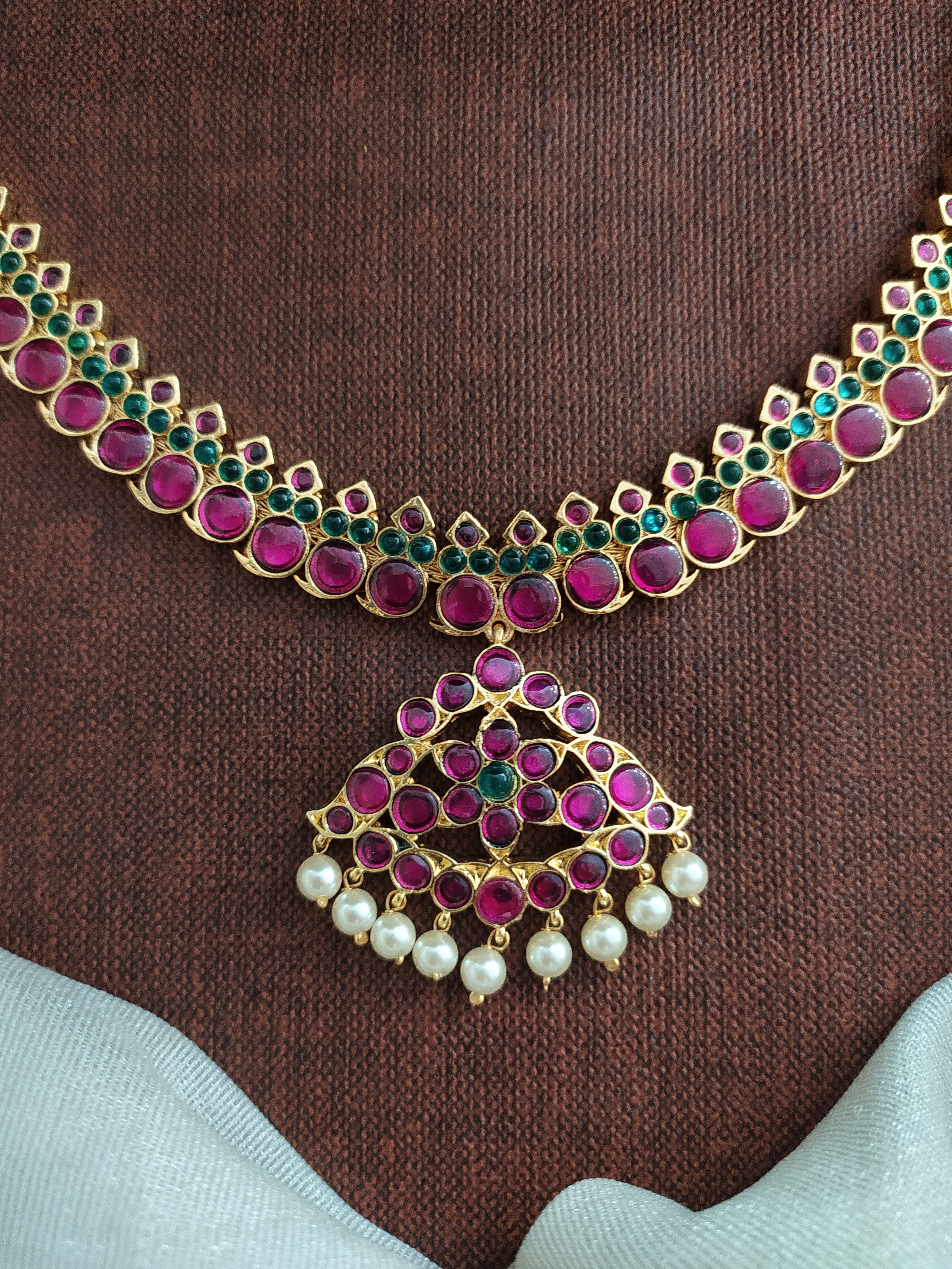 Addigai Traditional Araku Kemp Addigai Necklace | Temple Jewellery | Bharatana ...