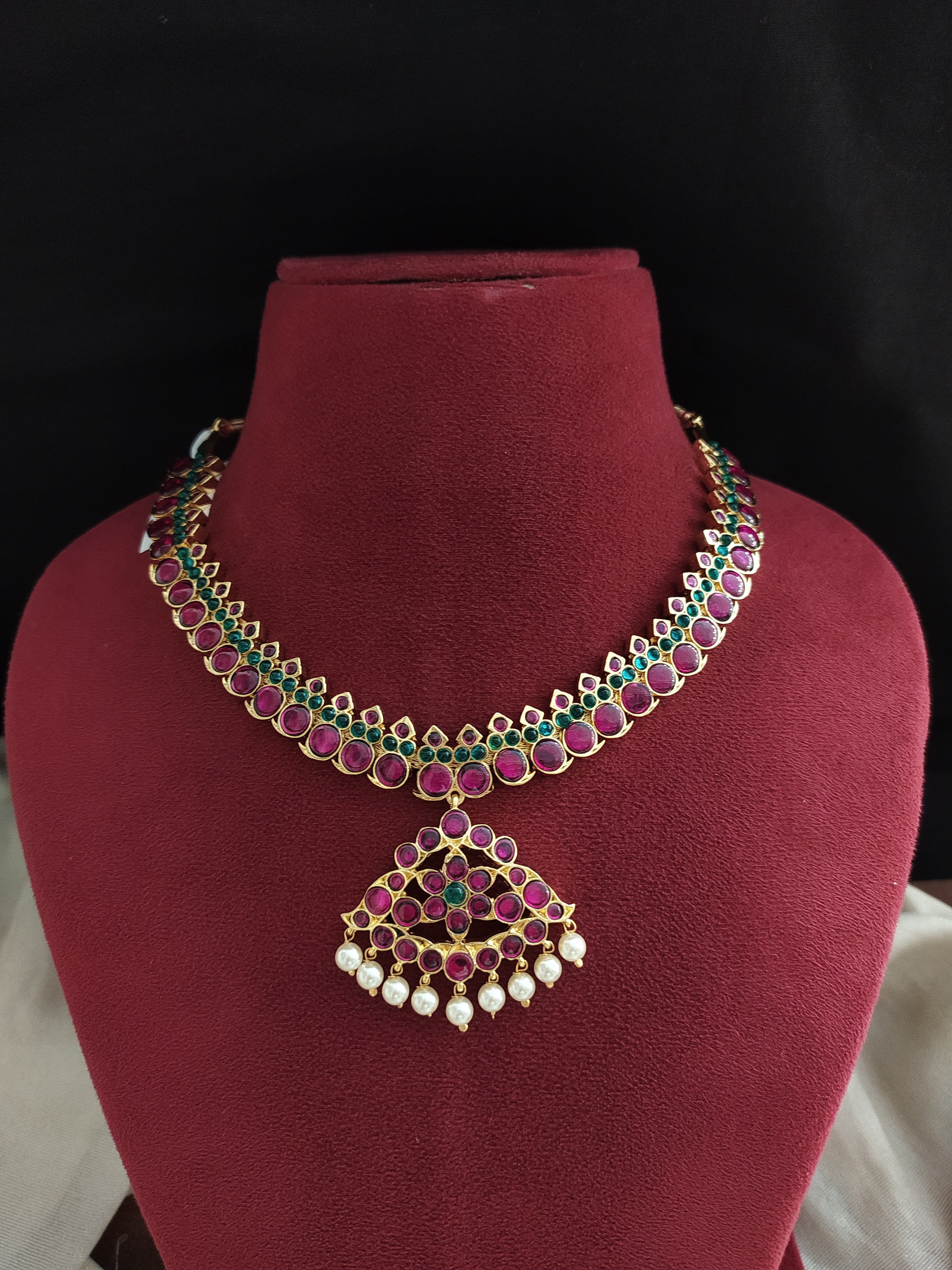 Addigai Traditional Araku Kemp Addigai Necklace | Temple Jewellery | Bharatana ...