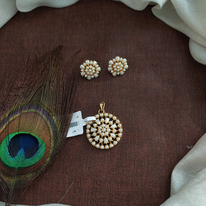 Pearl Pendant Set with Matching Studs