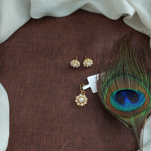 Pearl Pendant Set with Matching Studs