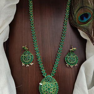 Hydro Green Color Zircon Long Necklace