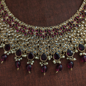 Gorgeous Mehandi Necklace With  Charming Chandbali Earrings