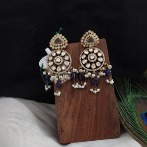 Stunning Silver Monzonite Earrings With Pearls