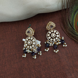 Stunning Silver Monzonite Earrings With Pearls