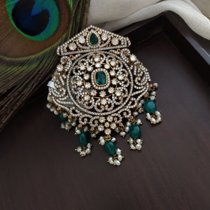 Alluring Silver Mozonite Pendant Set - Colors Available