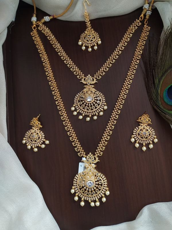 Gold Plated Kerala Style Designer Bridal Long Chain|Kollam Supreme