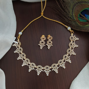 Stunning Design Unique Gold-plated Ad & Zircon Necklace Set