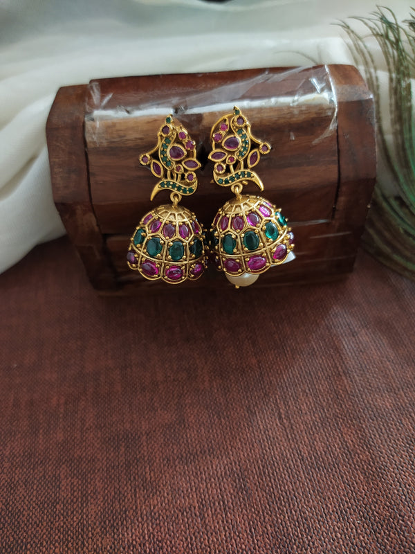 GREEN Kemp temple Indian jewelry Earrings | Bharatnatyam, Kuchipudi,  Parties, | eBay