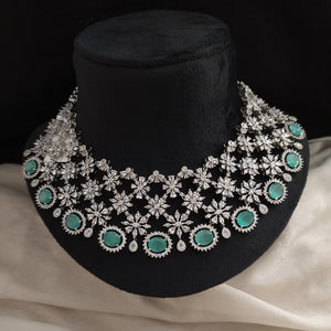 AD & Zircon stone Heavy Choker Set