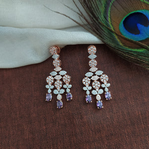 Rose-gold Polish Zircon Necklace Set