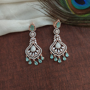 Rose-gold Polish Ad & Zircon Necklace Set