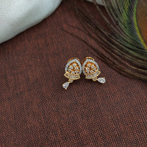 Gold Plated Zircon Stones Modern Mangal Sutra Pendant Set