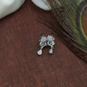 Nakshtra Design Silver-Plated Zircon Pendant Set