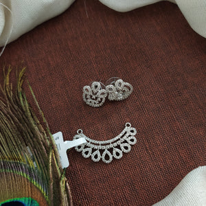 Dazzling Silver-Plated Diamond Pendant Set